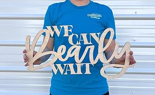 We Can Bearly Wait Sign for Backdrop,Baby Shower Decor,Bear Theme Party Decorations for Boys and Girls Birthday Party Decorations