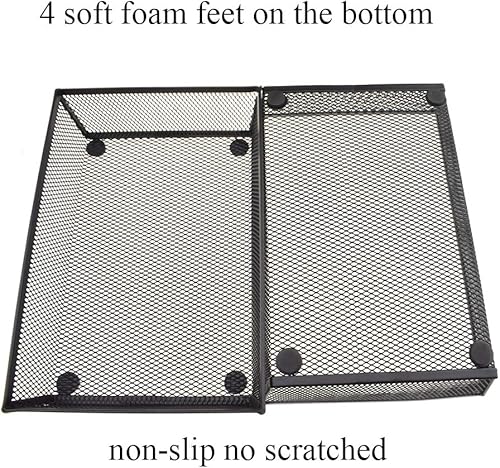 Miniatura 2 de HAHIYO Bandeja de malla apilable de 9 x 6 x 2 pulgadas, contenedor resistente para cajón de escritorio, colección para el hogar, oficina, escuela,