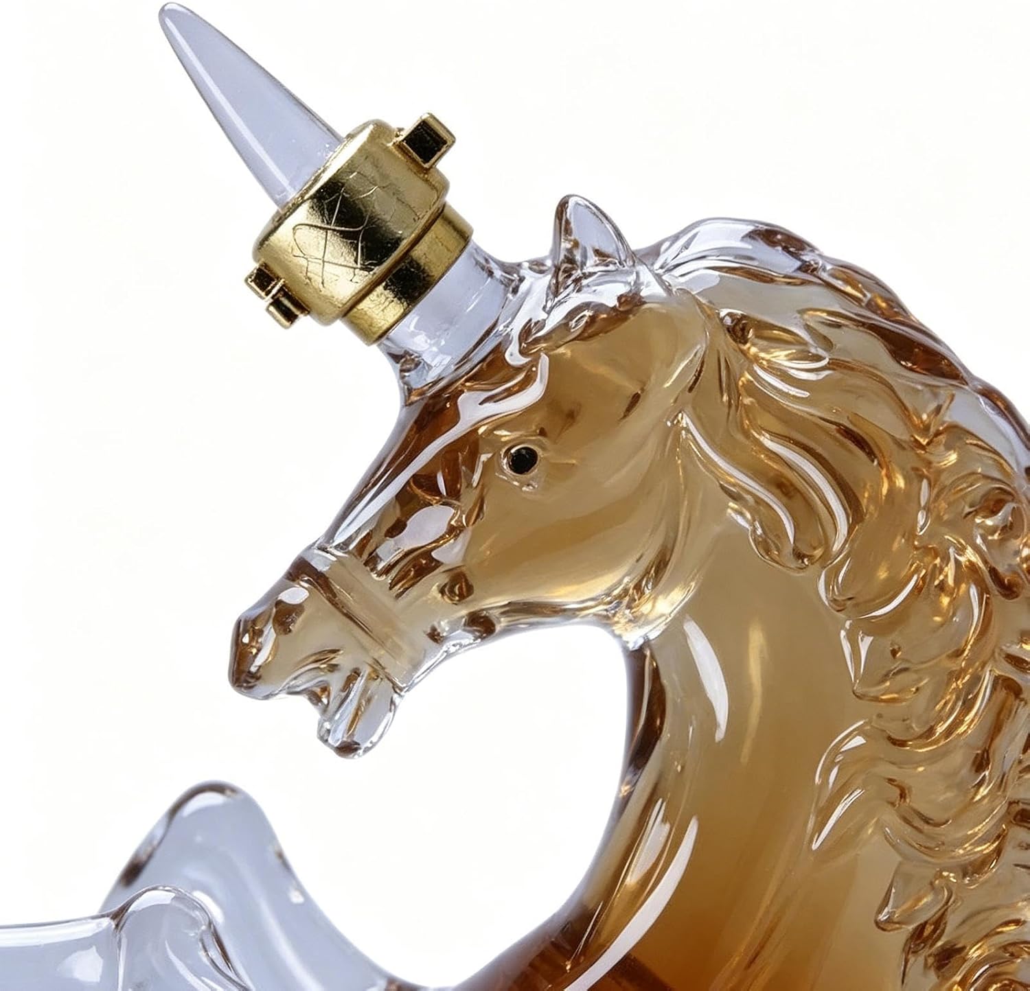 Whiskey Decanter - Horse Shape Empty Wine Bottle, Glass Decor for Home