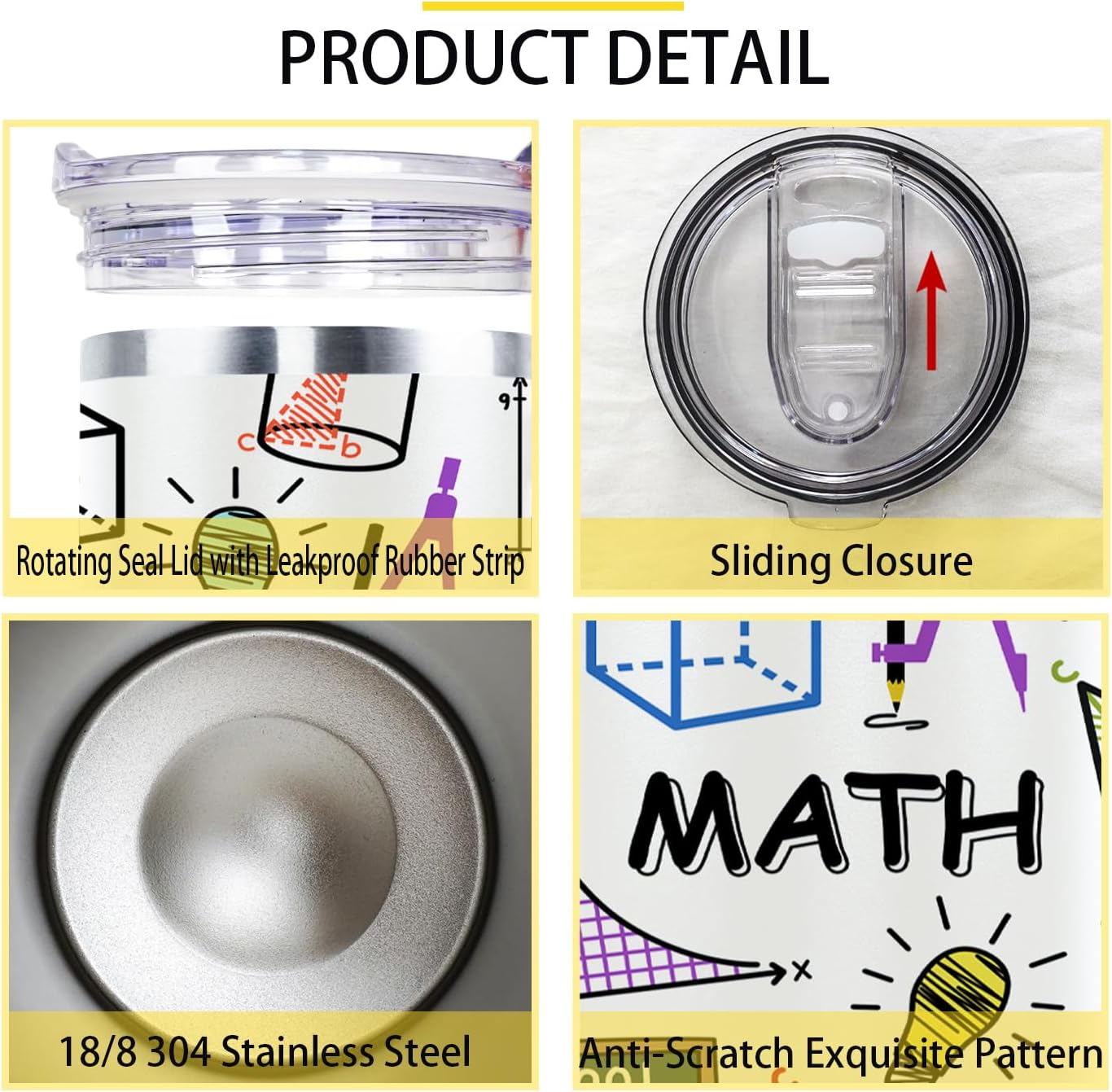 Math Teacher Gifts Insulated Tumbler Cup - 40 Oz Travel Mug With Straw And Handle For Women & Men - Teachers Appreciation Gift - Image 3