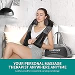 Massage du cou et du dos Shiatsu avec chaleur apaisante Nekteck Tissu électrique profond 3D Oreiller de massage pour épaule, jambe, soulagement musculaire corporel, maison, bureau et utilisation de la voiture (noir)