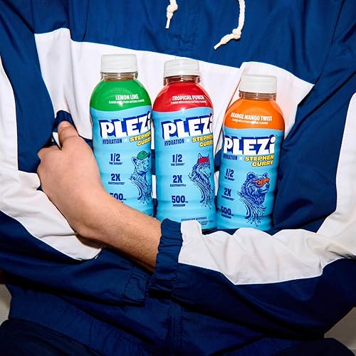 Miniatura 7 de PLEZi Bebida de hidratación de limón y lima x Stephen Curry - Bebidas deportivas con 2 electrolitos - 500 mg de potasio, bajo en azúcar, sin azúcar