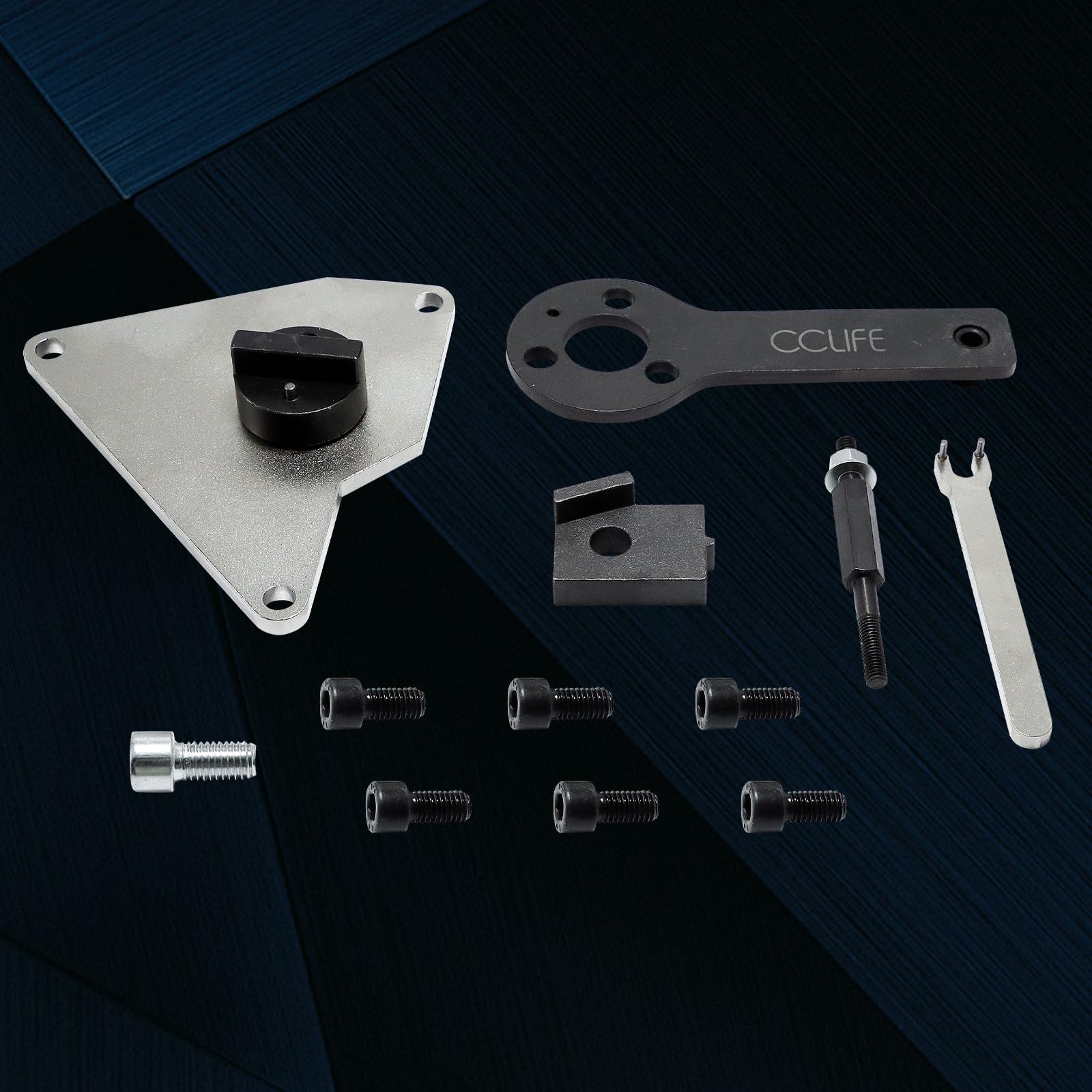 CCLIFE Juego de Herramientas para Correa de distribución, Compatible con Alfa Lancia Delta Romeo Fiat 1.4T Motores, Herramienta de Bloqueo de árbol de levas y Herramienta de Ajuste de Motor AT0994
