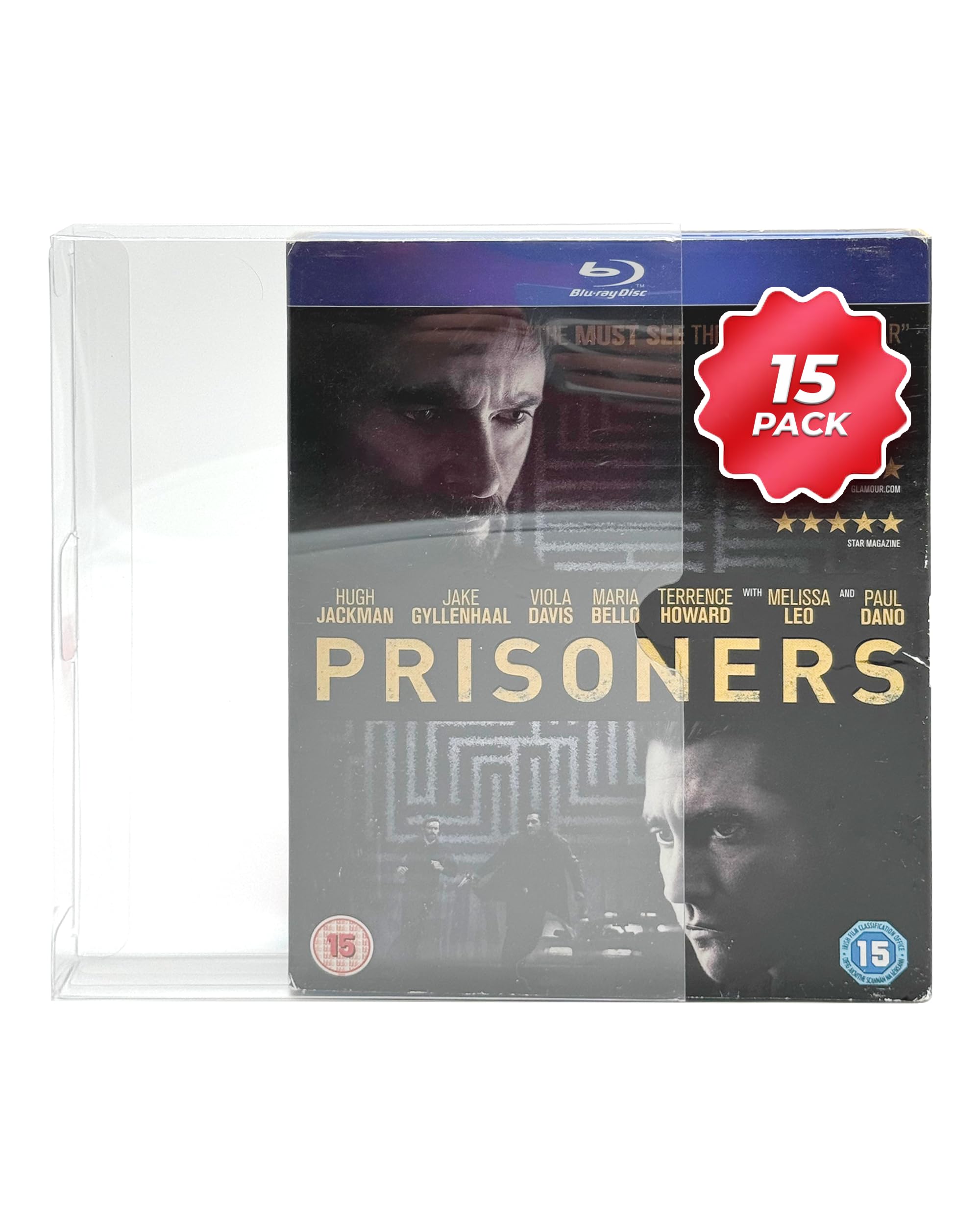 Steelbook - Fodere protettive compatibili con Blu-Ray Custom Fit, dorso visibile, 0,35 mm, in PET trasparente con J-Card, confezione da 50