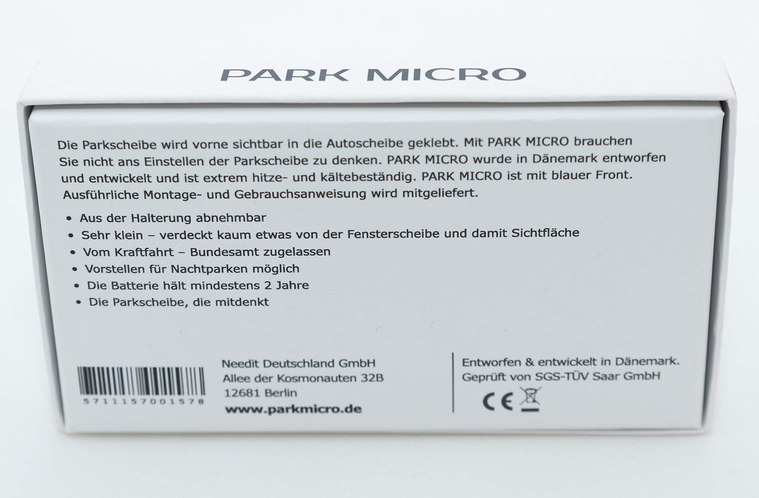 Needit Parkscheibe ParkMicro PS1800 800mm x 45mm x 10mm Autoadhesivo