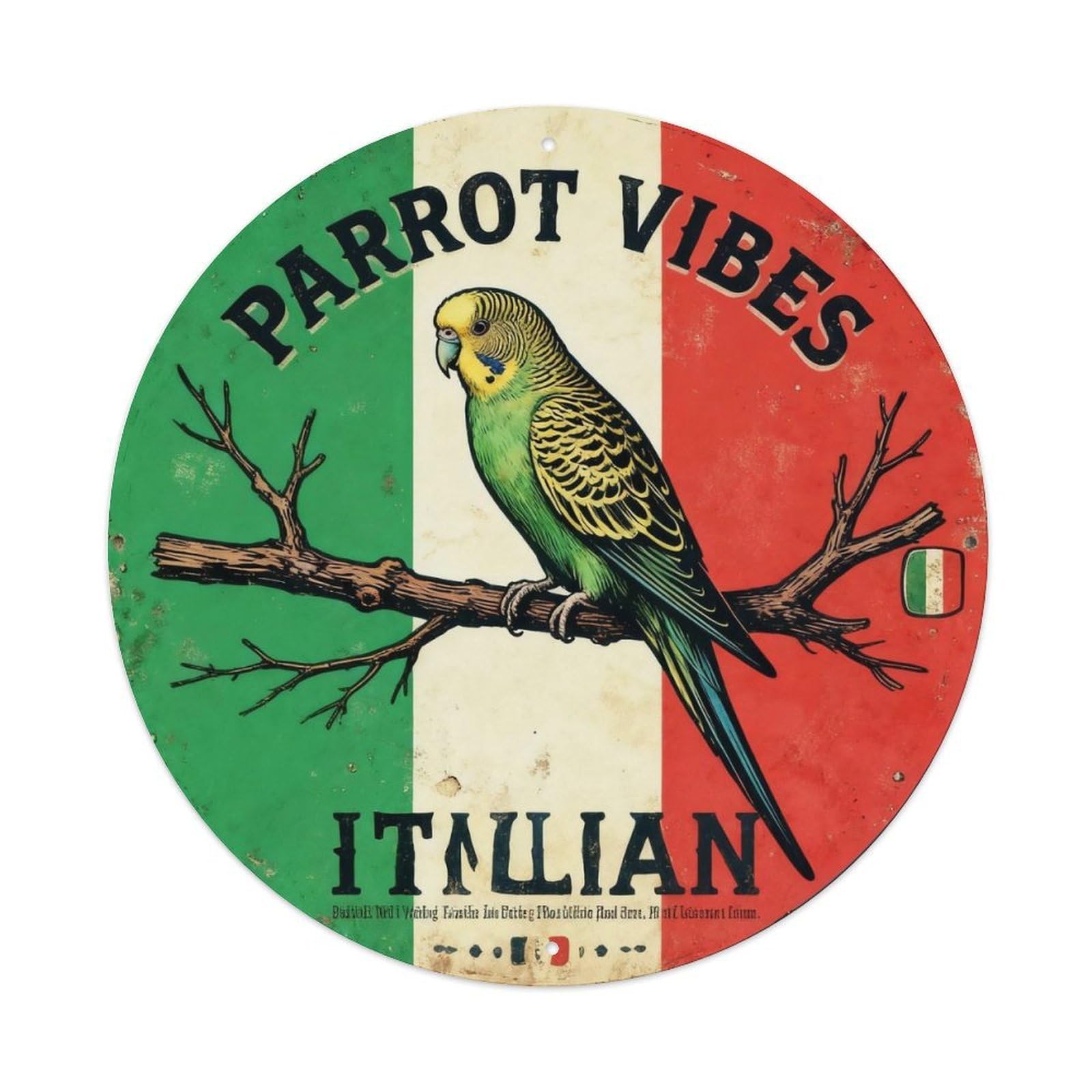 Parrot Vibes Vintage Tin Sign Metal Tin Sign Plaque