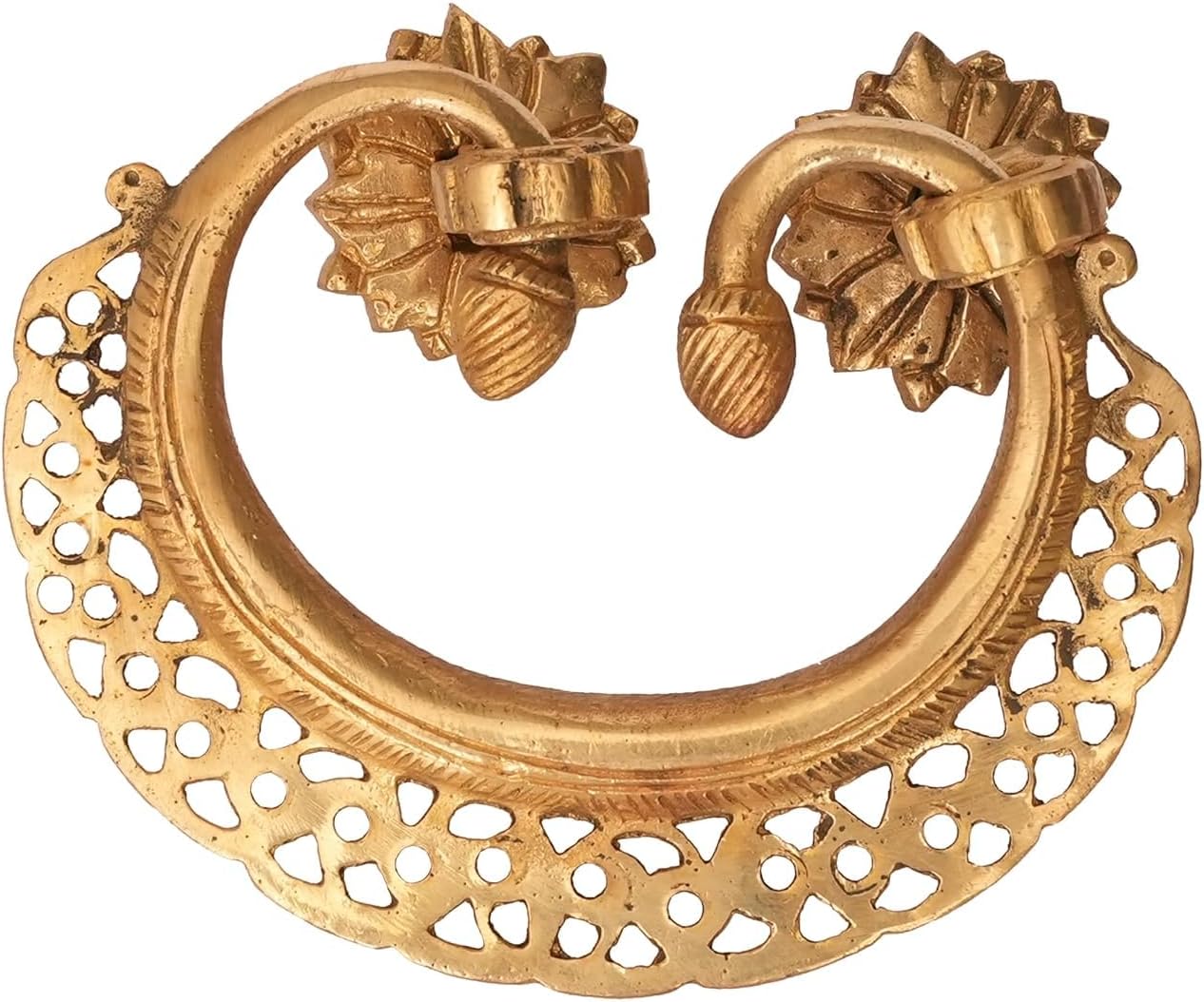 Brass Door Knocker Designer Door Knocker Handicraft Art Decorative Door Handle Height 4.5 Inch, Yellow, KBH09636