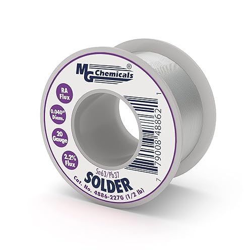 Mg Chemicals 6337Rosin Core Solder con plomo diámetro de 004 Ambar 1