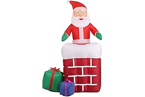Fun Costumes Animated Inflatable Santa in Chimney Holiday Outdoor & Indoor Decoration