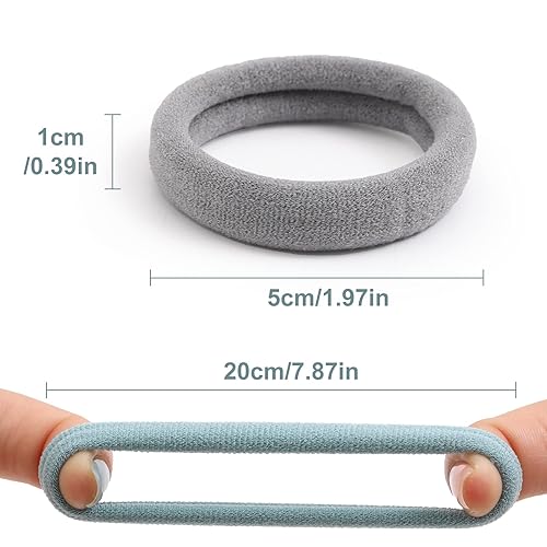 Miniatura 18 de Coleteros para cabello grueso o fino, elásticos, para niña o mujer, sin costuras, suaves, 100 piezas