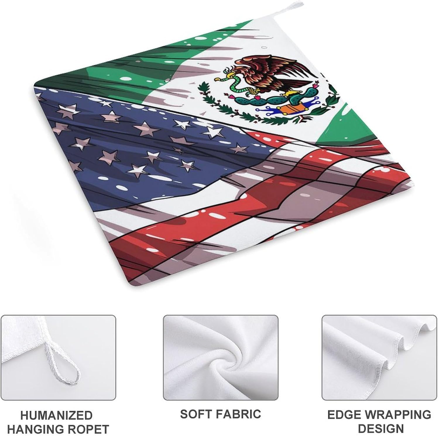A-mericans Mexico Flag Hand Towels for Bathroom Kitchen Towels Small Towel Handkerchiefs with Hanging Loop 4PCS