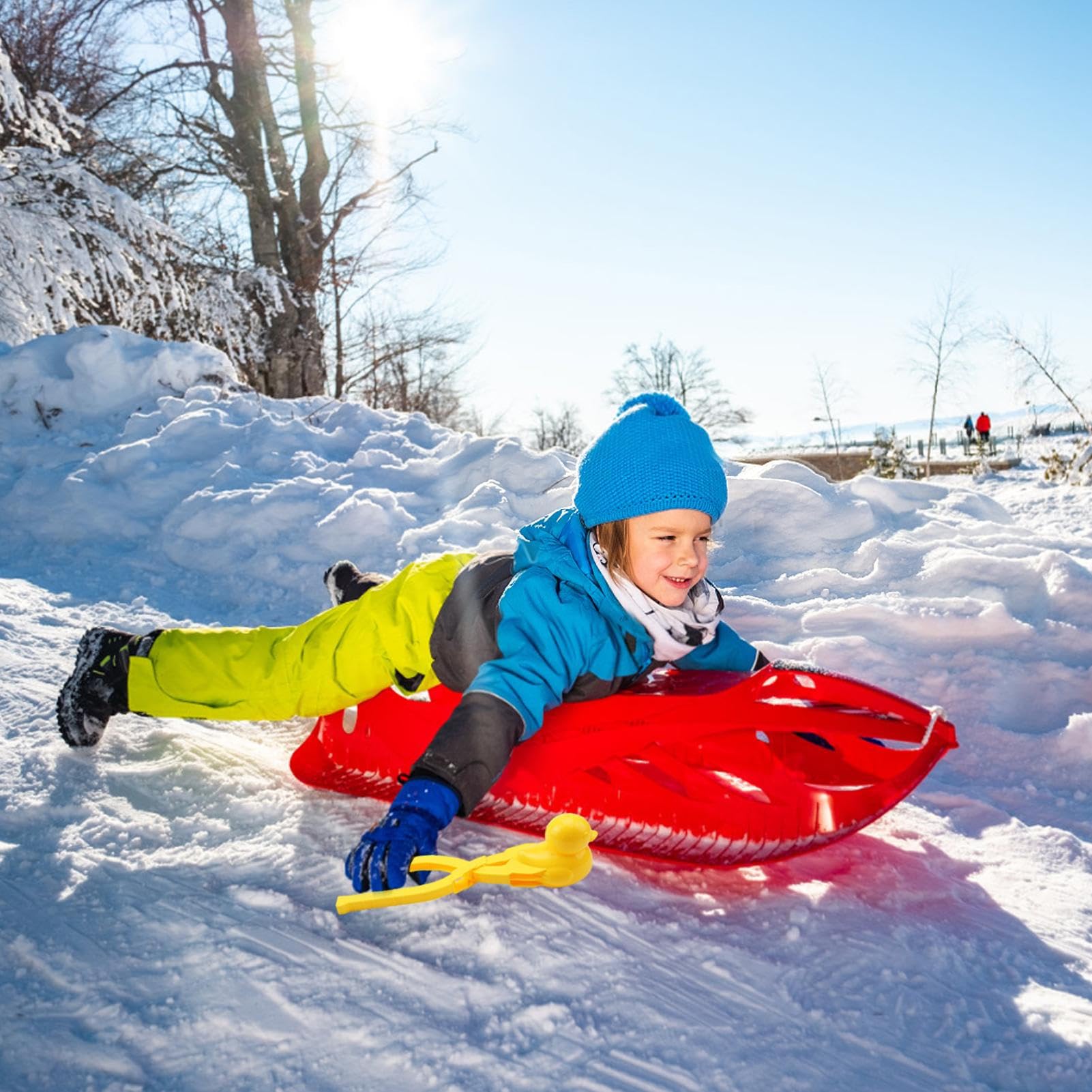 8 piezas de fabricación de bolas de nieve, pinzas para bolas de nieve para niños, moldeador de bolas de nieve con mango, juguete divertido para la nieve para niños, para diversión al aire