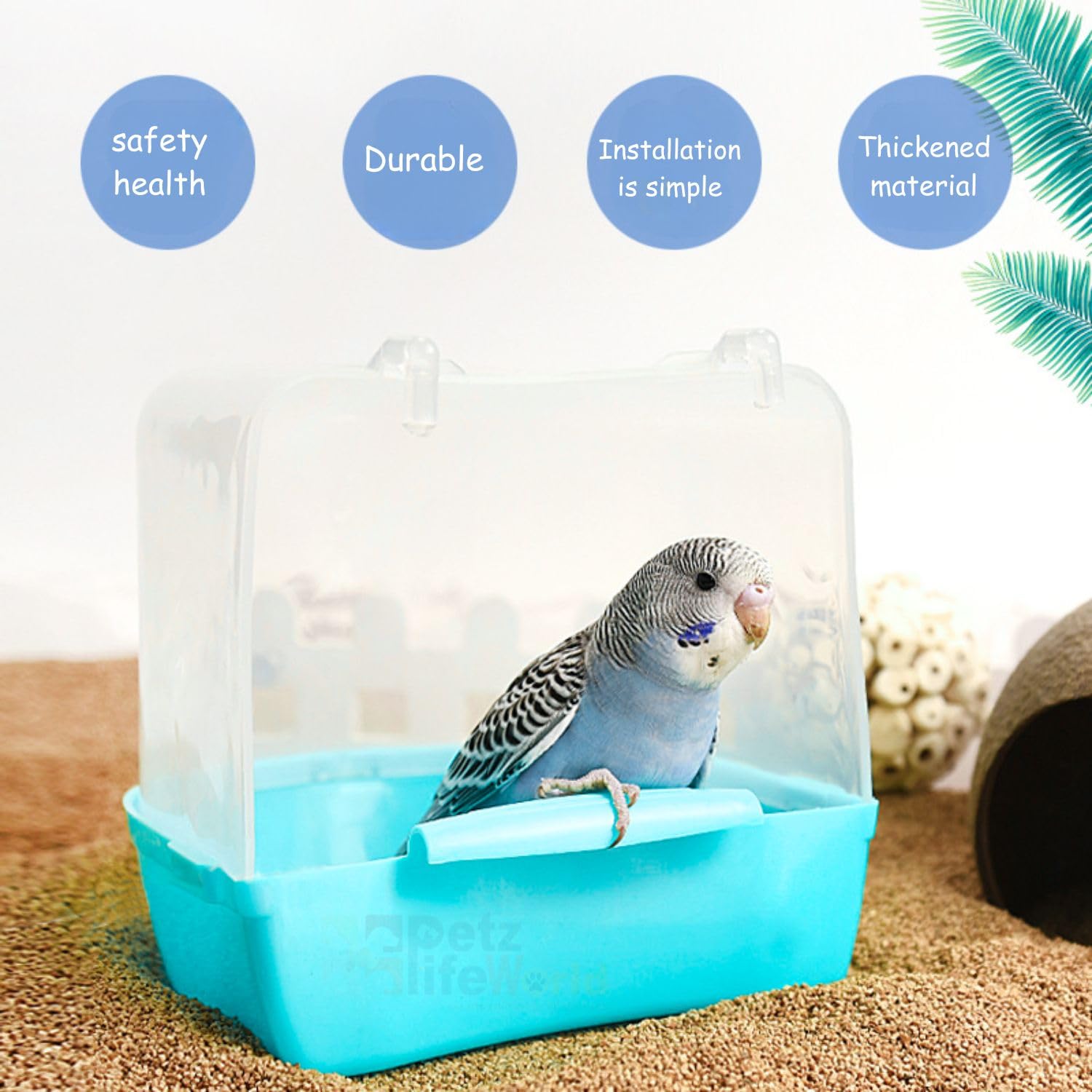 VAYINATO® Plastic Birds Bath Tub (Random Colour) Hanging Bath Tub Birds Cage Acessories Suitable for All Small Birds | Made of Plastic | Non Breakable By Petzlifeworld 1