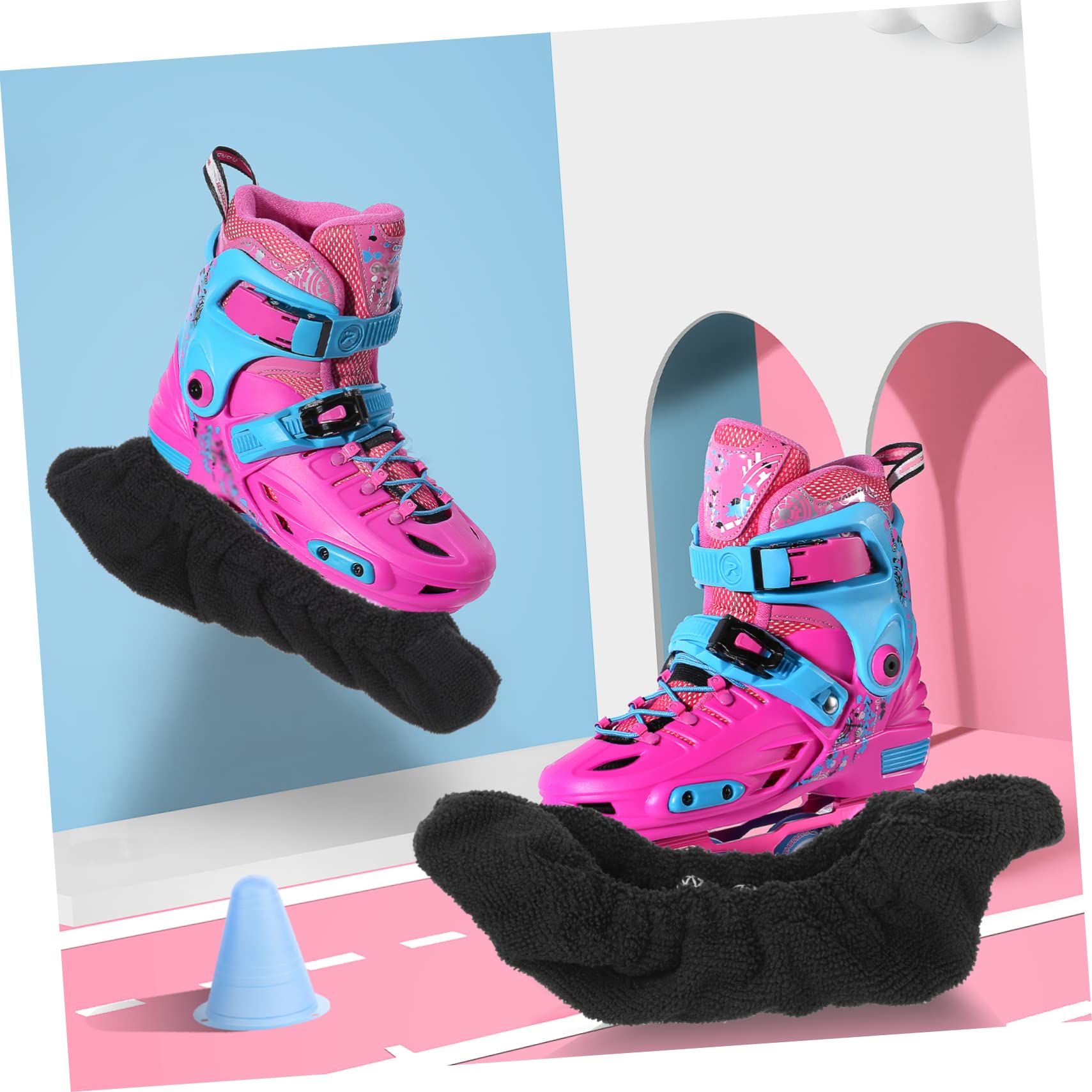 Milisten 6paires Couvre-Lames Microfibre pour Patins à Glace De Lames Ajustables pour Patins De Hockey Et Artistiques