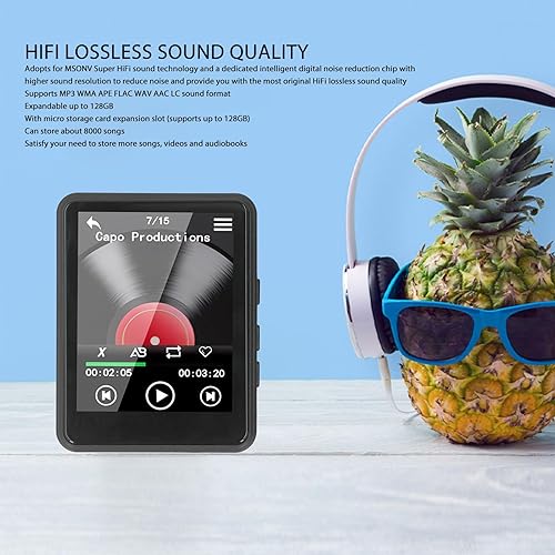 Miniatura 4 de Reproductor de MP3 con Bluetooth, sonido estéreo de 2.4 pulgadas, reproductor Mp3 MP4 completo, altavoz HiFi integrado, reproductor de música