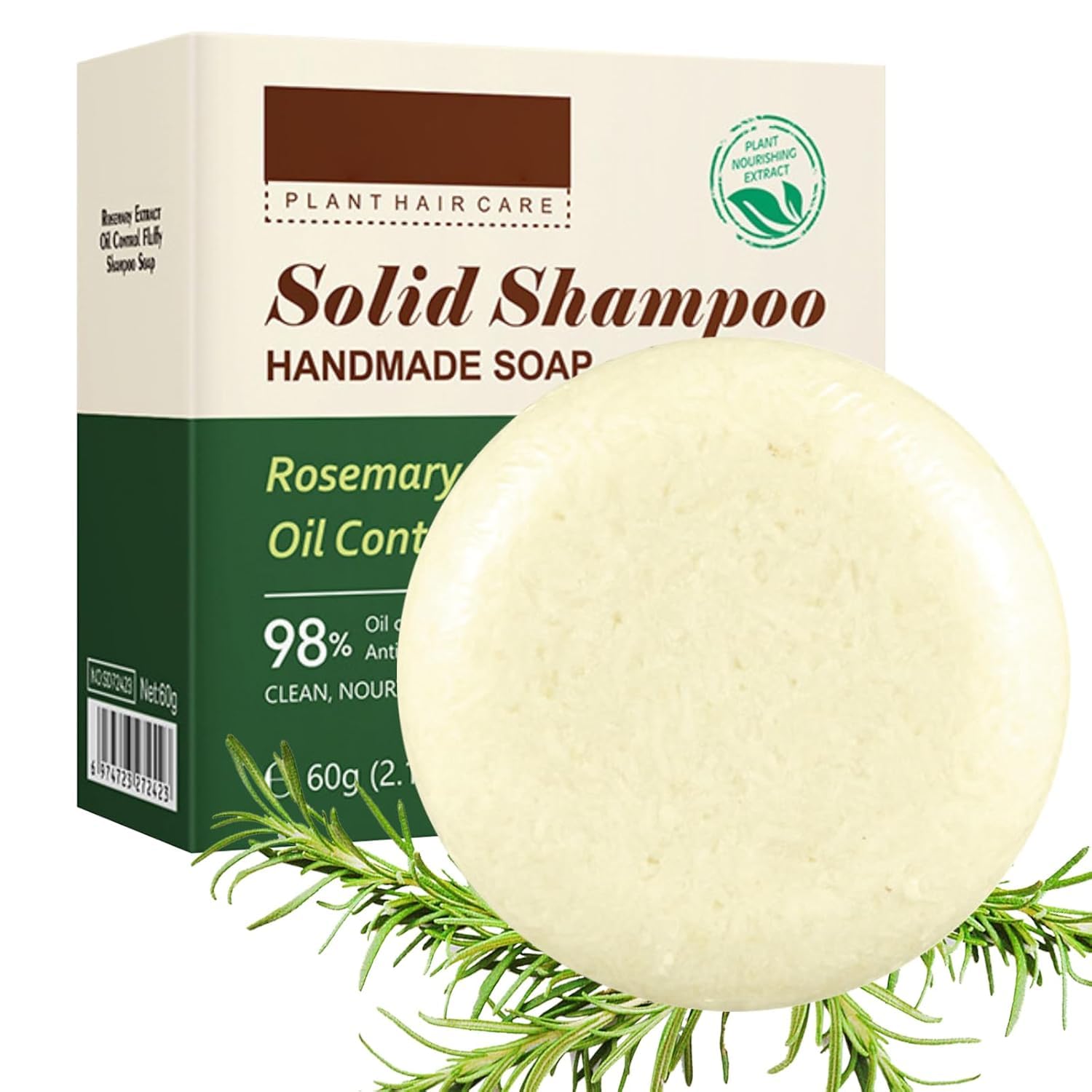 Vawolecy Rosemary Natural Solid Shampoo Soap for Hair Growth Anti-Hair Loss, Volumizing & Strengthening, Vegan