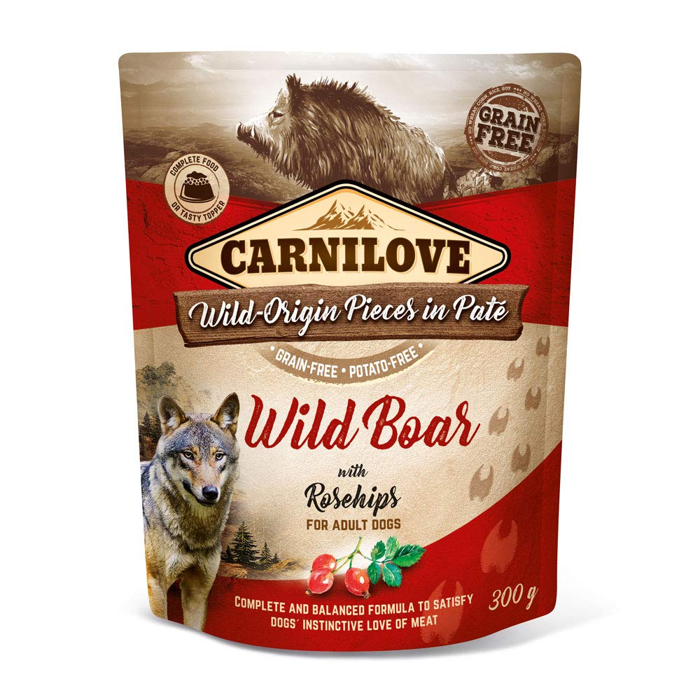 Wet dog food VAFO PRAHA s.r.o. Dog carnilove sasz.300 g wild boar and hip / 12