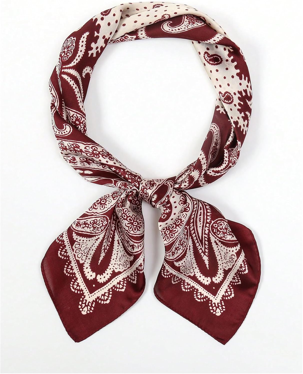 Floerns Women's Vintage Silk Bandana Paisley Print Headscarf Boho Square Hair Scarf