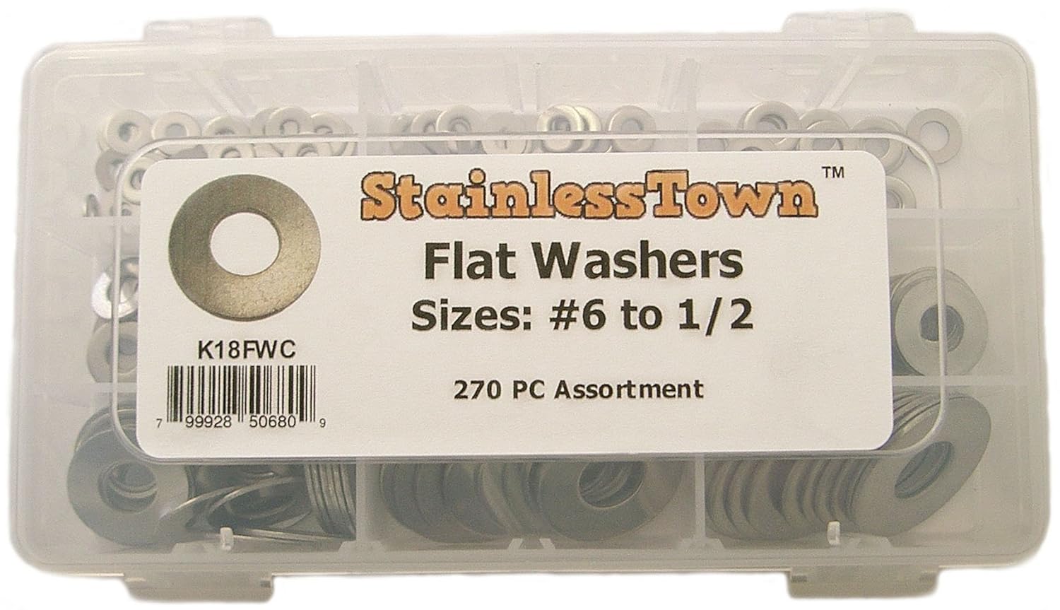 StainlessTown K18FWC Stainless Flat Washer Assortment Kit