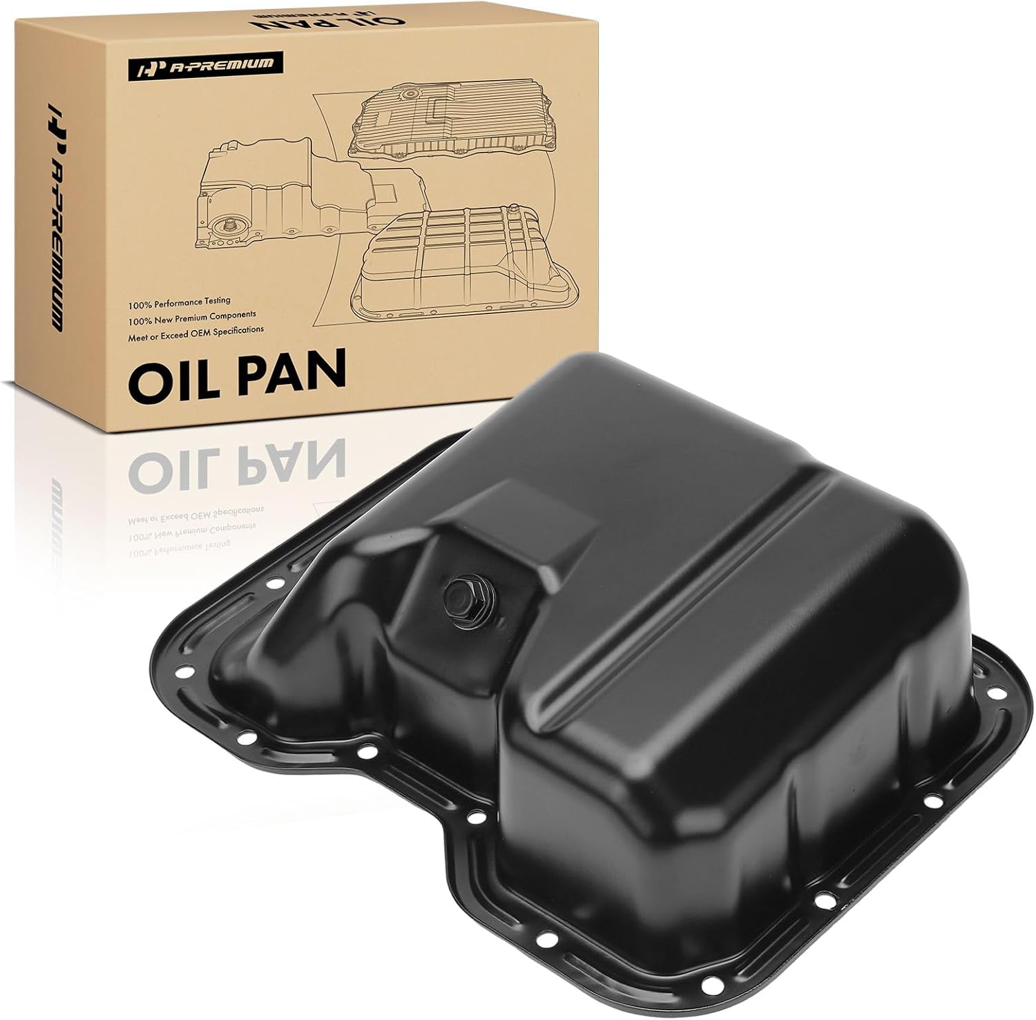 A-Premium Engine Oil Pan Sump with Drain Plug Compatible with Toyota Celica 1994-1997, Corolla 1993-1997, 1.8L