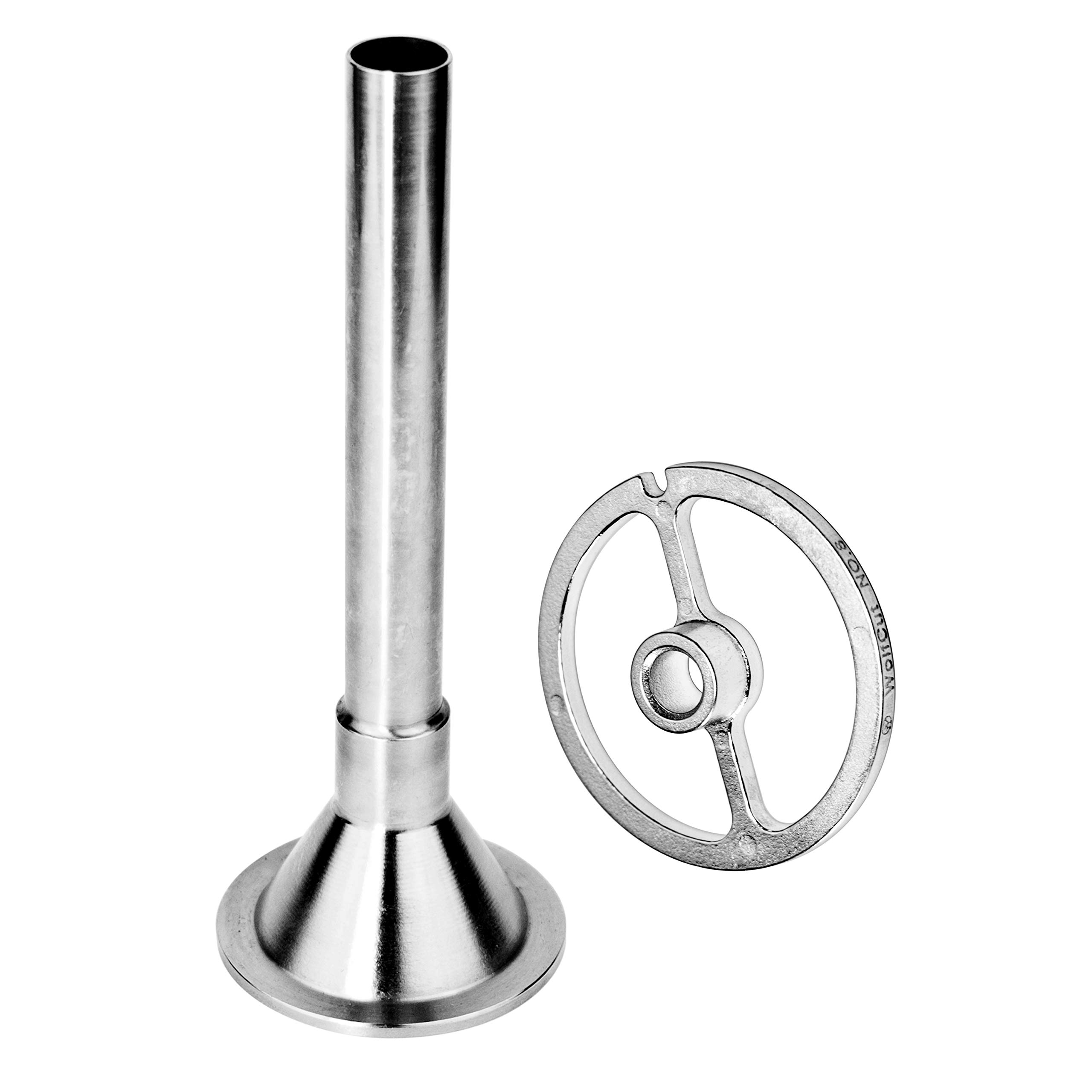 Wypełniacz do kiełbasy - zestaw do maszynki do mięsa rozmiar 5 (1 x rura do napełniania o średnicy 20 mm + 1 x tarcza prowadząca) Inox, jakość rzeźnika
