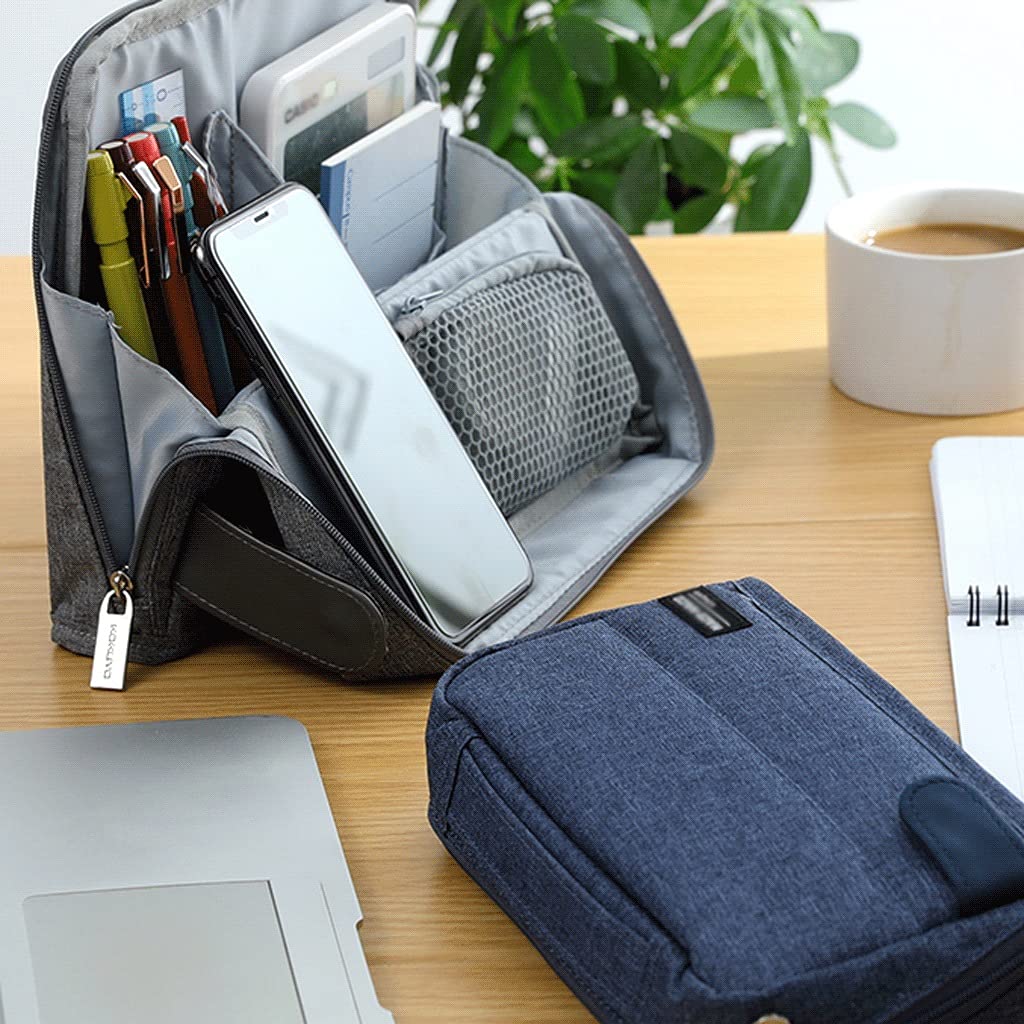 Estuche Caja de lápices con Cremallera Organizador de Pluma de Gran Capacidad para Acuarela Marcadores de bolígrafos Tablet School & Office Suplementos Portátil (Color : Blue)
