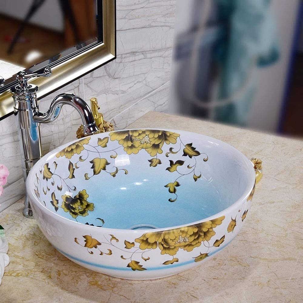 Szafka Pod Umywalkę Z Umywalką, Umywalka Nablatowa, 12-Calowa Okrągła Umywalka Nablatowa, Porcelanowe Umywalki Ceramiczne, Amerykańska Biała Umywalka Nablatowa