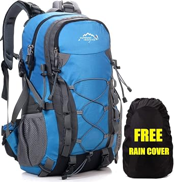 Hiking Backpack Unisex Trekking Backpack Outdoor Sports Rucksack Men and Women,Backpack for Camping Traveling Climbing Mountaineering College Rucksack with Waterproof Rain Cover