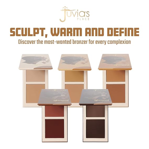 Juvia's Place Duo Bronzer Tan, Soft Matte Bronzer Powder Face Makeup