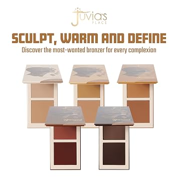 Juvia's Place Duo Bronzer Tan, Soft Matte Bronzer Powder Face Makeup