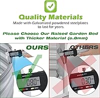 Vista 4 de Cama de Jardín Elevada Caja de Plantador Galvanizado para Exterior, Cama de Jardín de Metal Resistente a la Podredumbre para Vegetales, Flores