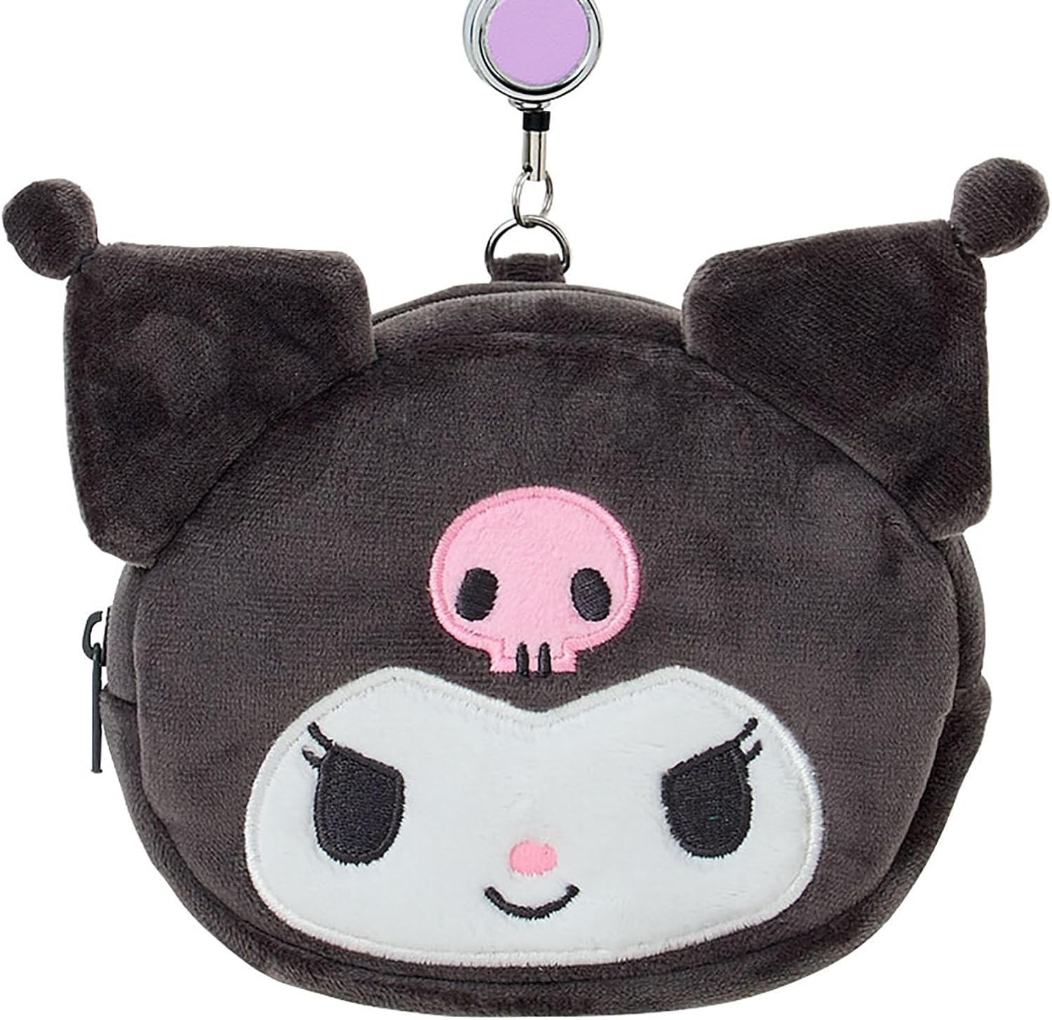 Sanrio 303305 Face Shape Pass Case & Pouch, Chromi, Cotton, PVC, Steel, Polyester, Commuter Pass Box, Reel Included, Small Storage, Recommended Ages 15 and Up