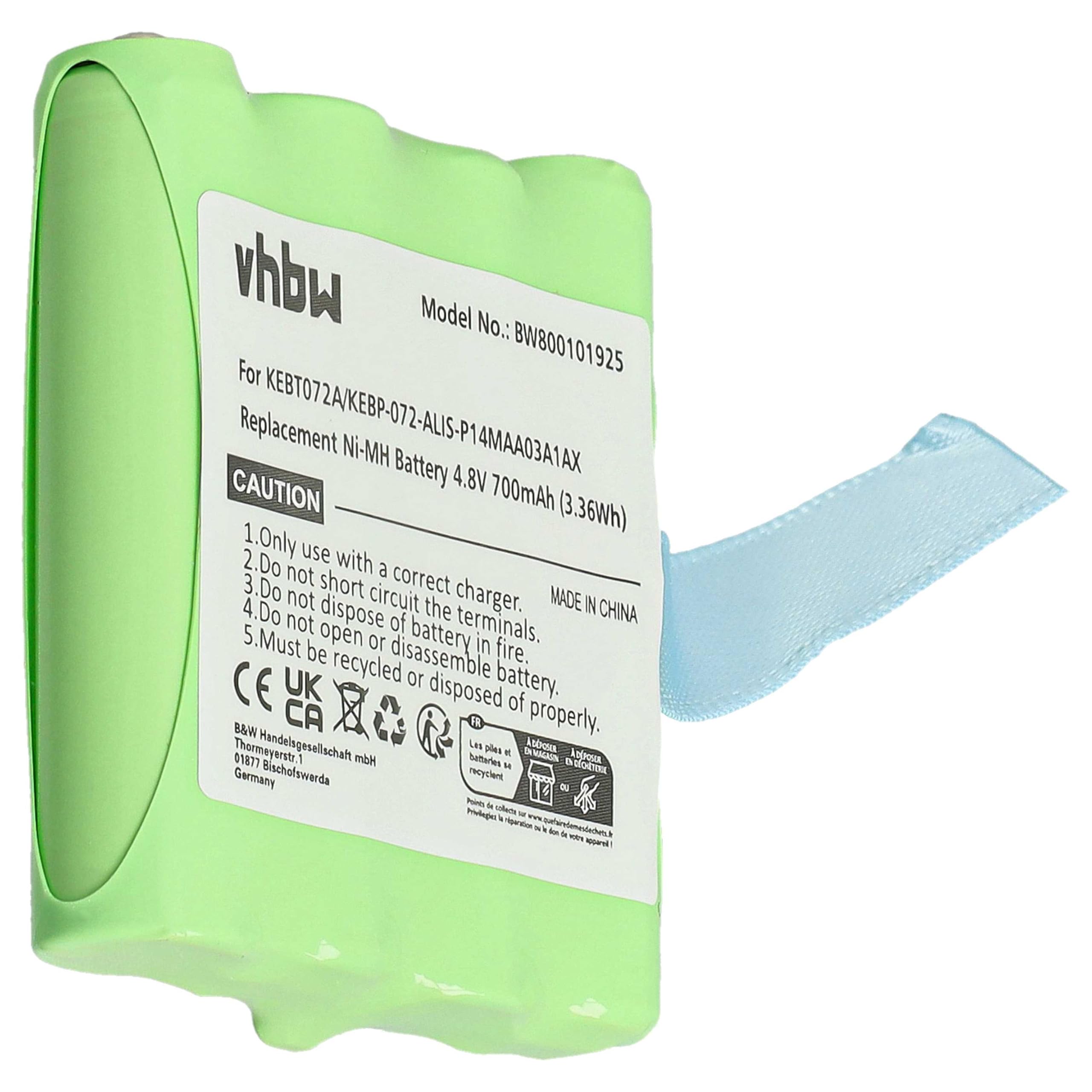 vhbw Bateria kompatybilna z Radiem Motorola XTR446 Walkie Talkie (700mAh, 4,8V, NiMH)
