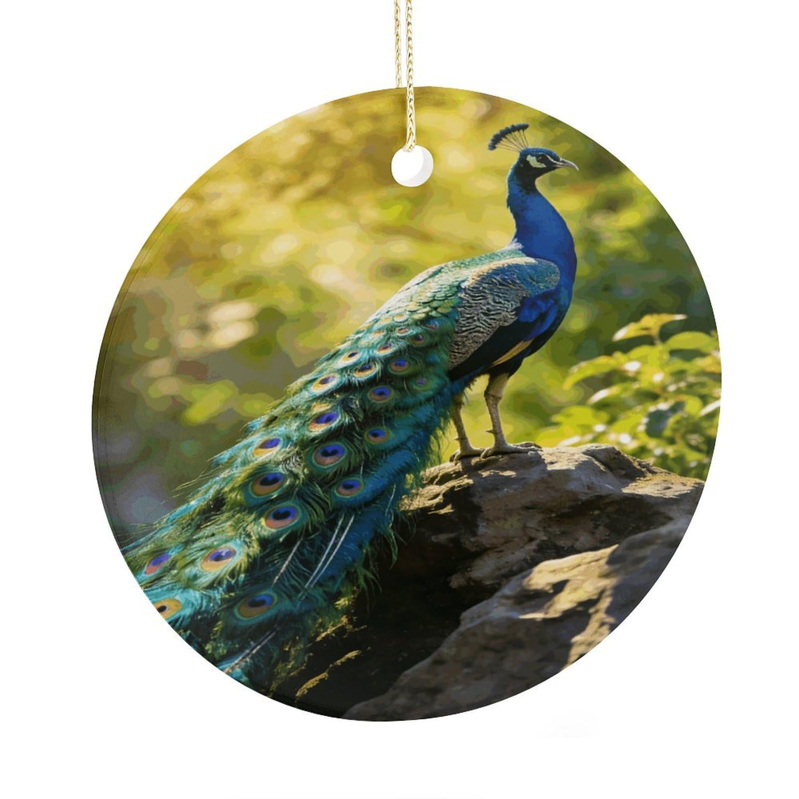 Fodpand Women's Style Beautiful Peacock Ceramic Christmas Ornament,Wall Hanging Decor Windows Hanging Decor Best Friend Birthday Gifts, Friendship Gifts Car Hanging Ornament Gift For Girls, Teachers 2.9 In