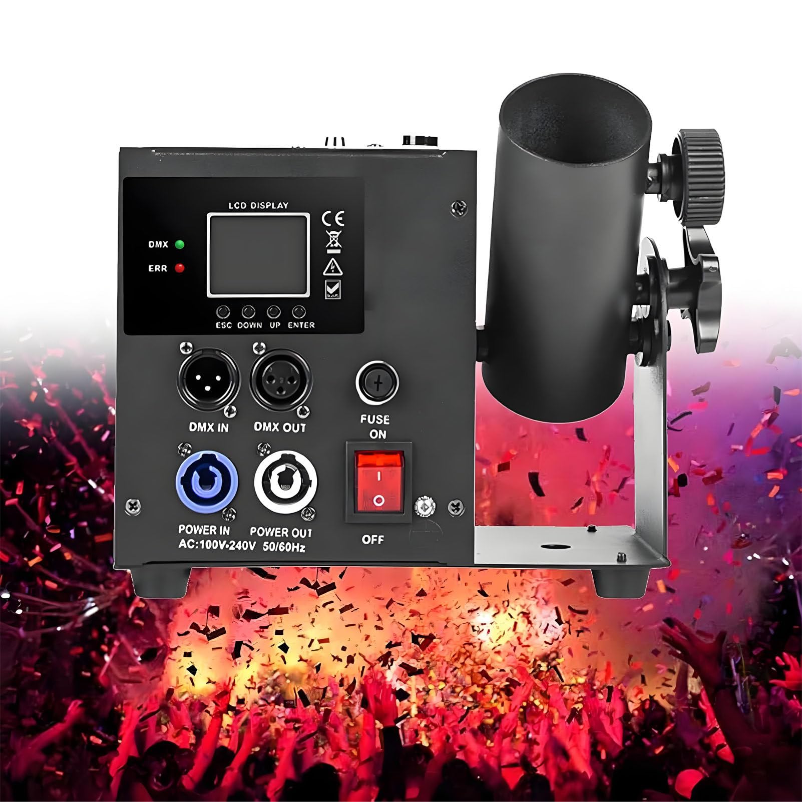 Máquina de cañón de confeti Cañón de confeti eléctrico, lanzador de confeti de ambiente de bar profesional, para eventos especiales, fiestas, clubes, bodas, conciertos, sin luz.