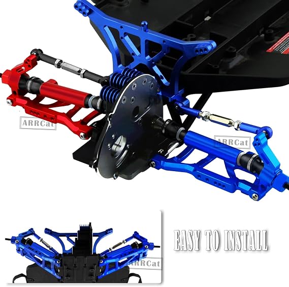 2pcs Upgrades Part Front Drive Shaft CVD for 1/10 Slash 4x4 VXL Platinum Ultimate,Rustler VXL 4X4 Stampede VXL 4X4 Hoss VXL,ARRCat RC Hop-Ups Parts with Wrench,Red(More Power)