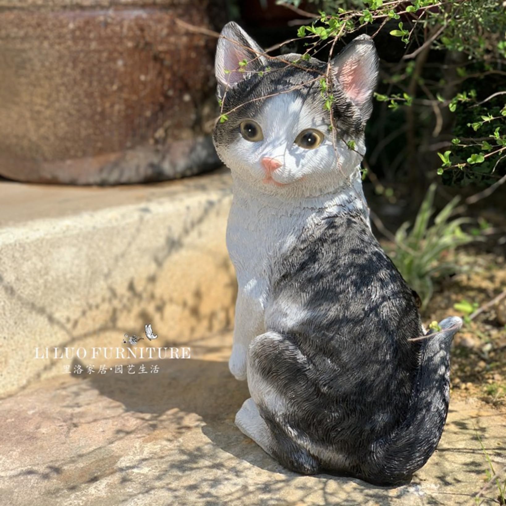 Amazon.co.jp: ガーデニング 猫 ねこ ガーデンオブジェ 室内外の置物