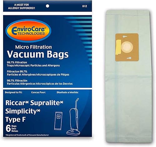 EnviroCare Bolsas de polvo para aspiradora de microfiltración de repuesto, hechas para adaptarse a los montantes Riccar Supralite y Simplicity Tipo