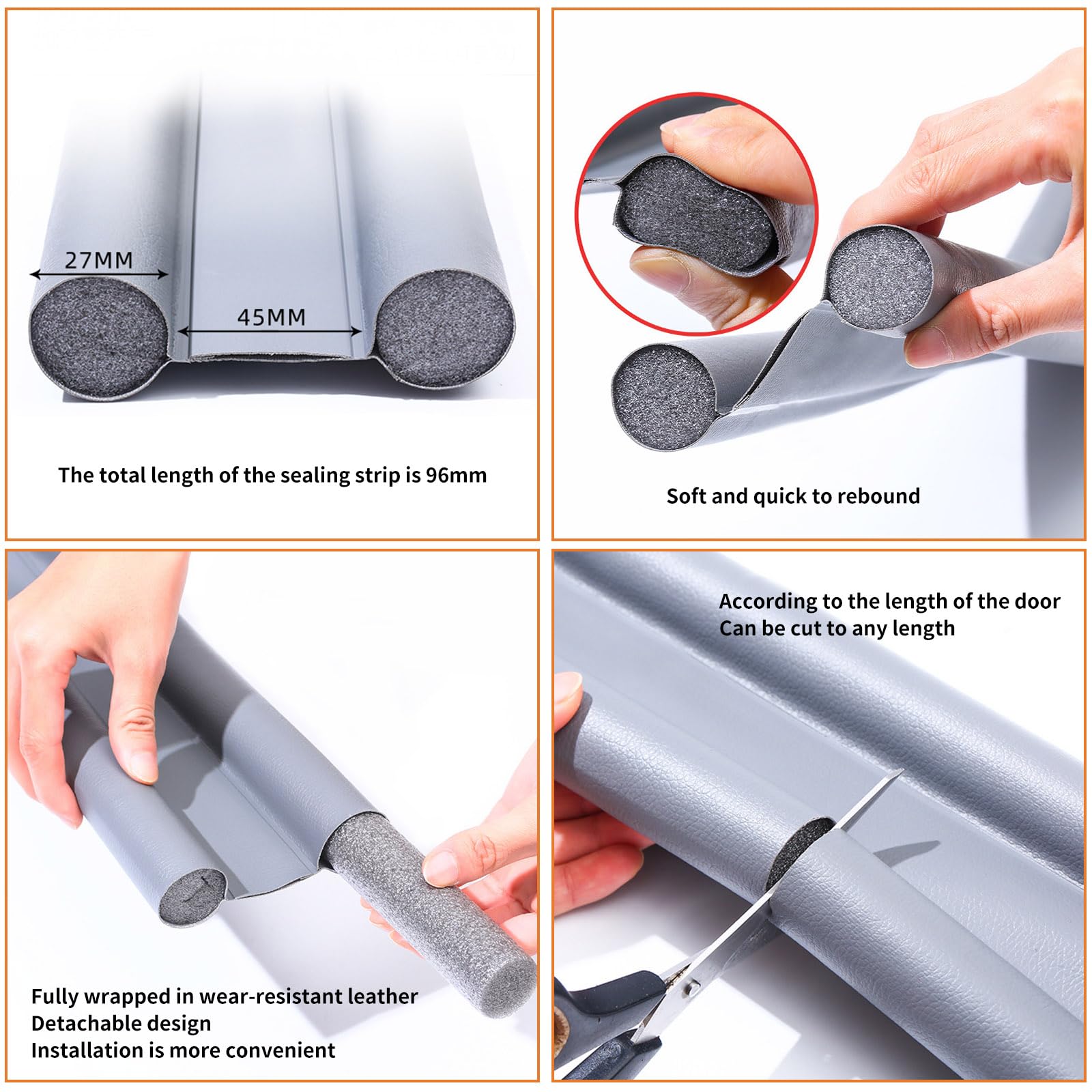 Cut To Size Door Draught Stopper BFG Under Door Seal I Grey Draught ...