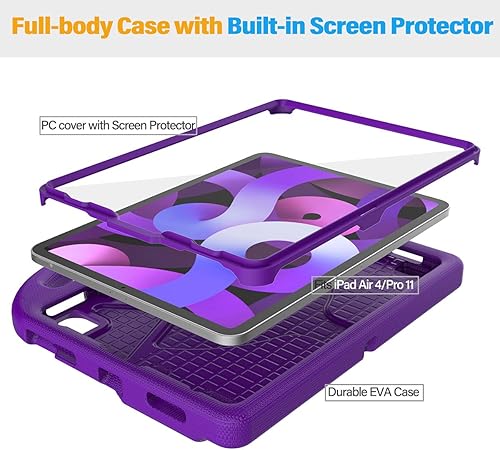 Miniatura 6 de SUPLIK Funda infantil para iPad Air de 54 generación (10.9 pulgadas, 20222020), construida con protector de pantalla, iPad Air 5, funda a prueba de