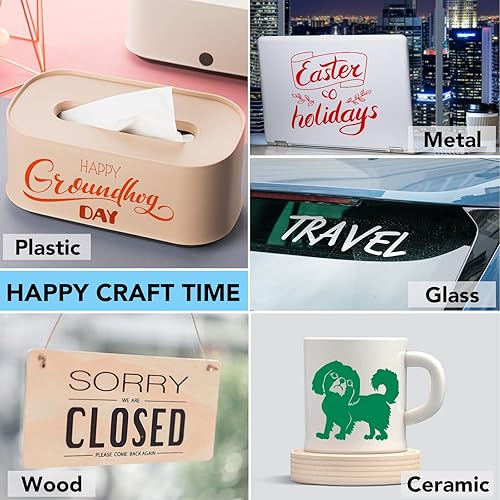 Miniatura 5 de FURWEY Vinilo permanente para Cricut, paquete de 12 rollos de vinilo permanente de 12 pulgadas por 5 pies, vinilo adhesivo para máquinas de corte,