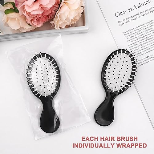 Miniatura 5 de 50 piezas de mini cepillo de pelo a granel, cepillo desenredante de viaje cerdas suaves, cepillo de pelo húmedo y seco, cepillo de pelo para niños