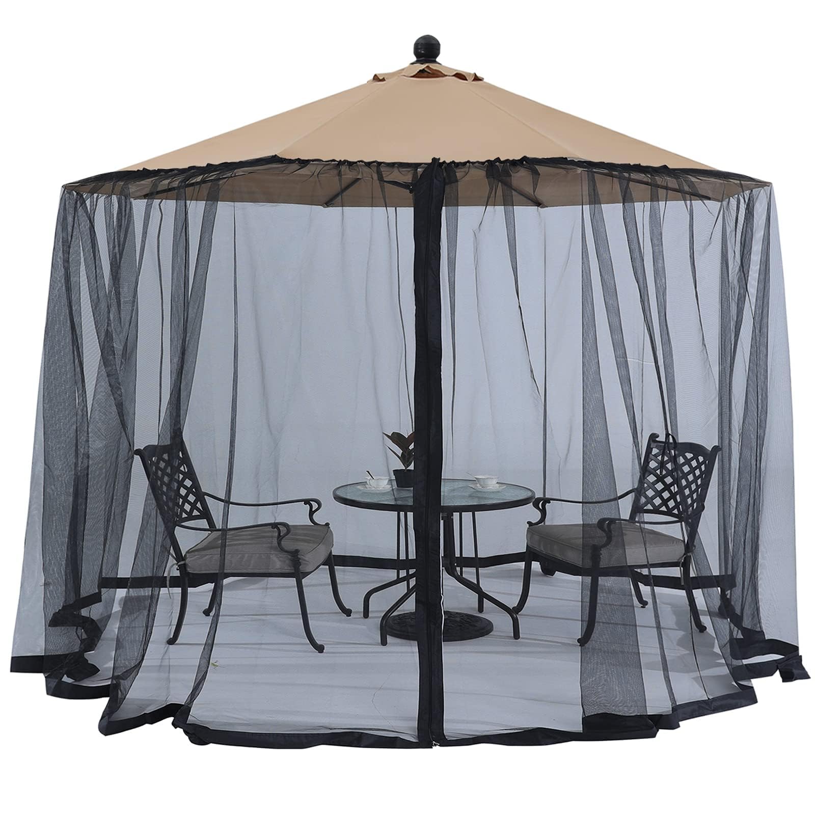 best green solar patio umbrella 10 ft. Outdoor Patio Umbrella Solar LED Offset Hanging Parasol, 1.89 in.  Shaft, for Backyard, Pool, Garden, Dark green DN-W640P234518