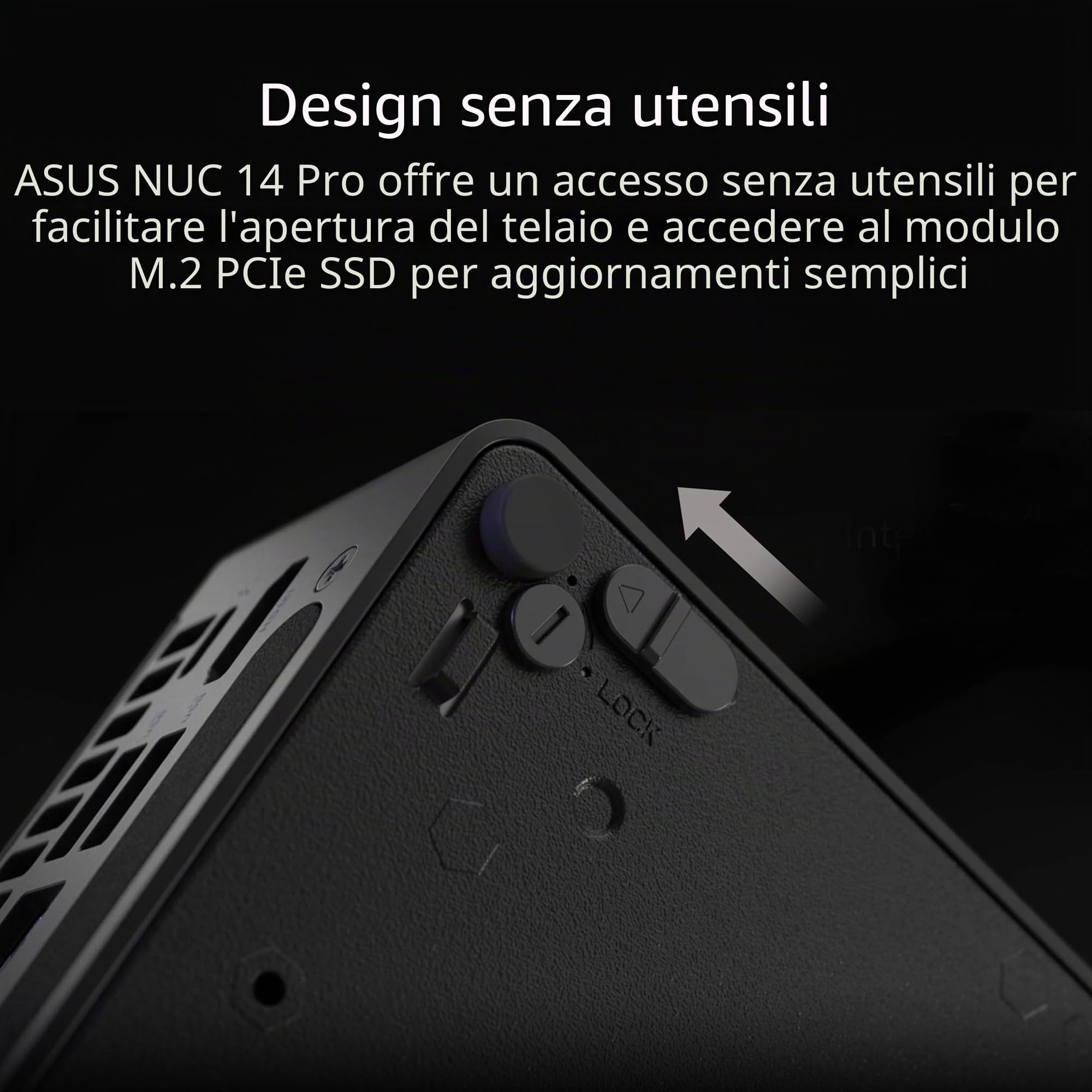 ASUS NUC 14 PRO, Intel Core Ultra 7 155H, RAM 96 GB DDR5-5600, Nero | SSD M.2, Scheda Grafica Intel Arc, Wi-Fi 6E, Bluetooth 5.3, Compatibile con Windows 10 e Windows 11 Home