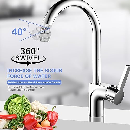 Miniatura 7 de Happyreise Kit adaptador de grifo para fregadero, adaptador de grifo giratorio de 360 grados a manguera de jardín, adaptador de manguera de jardín
