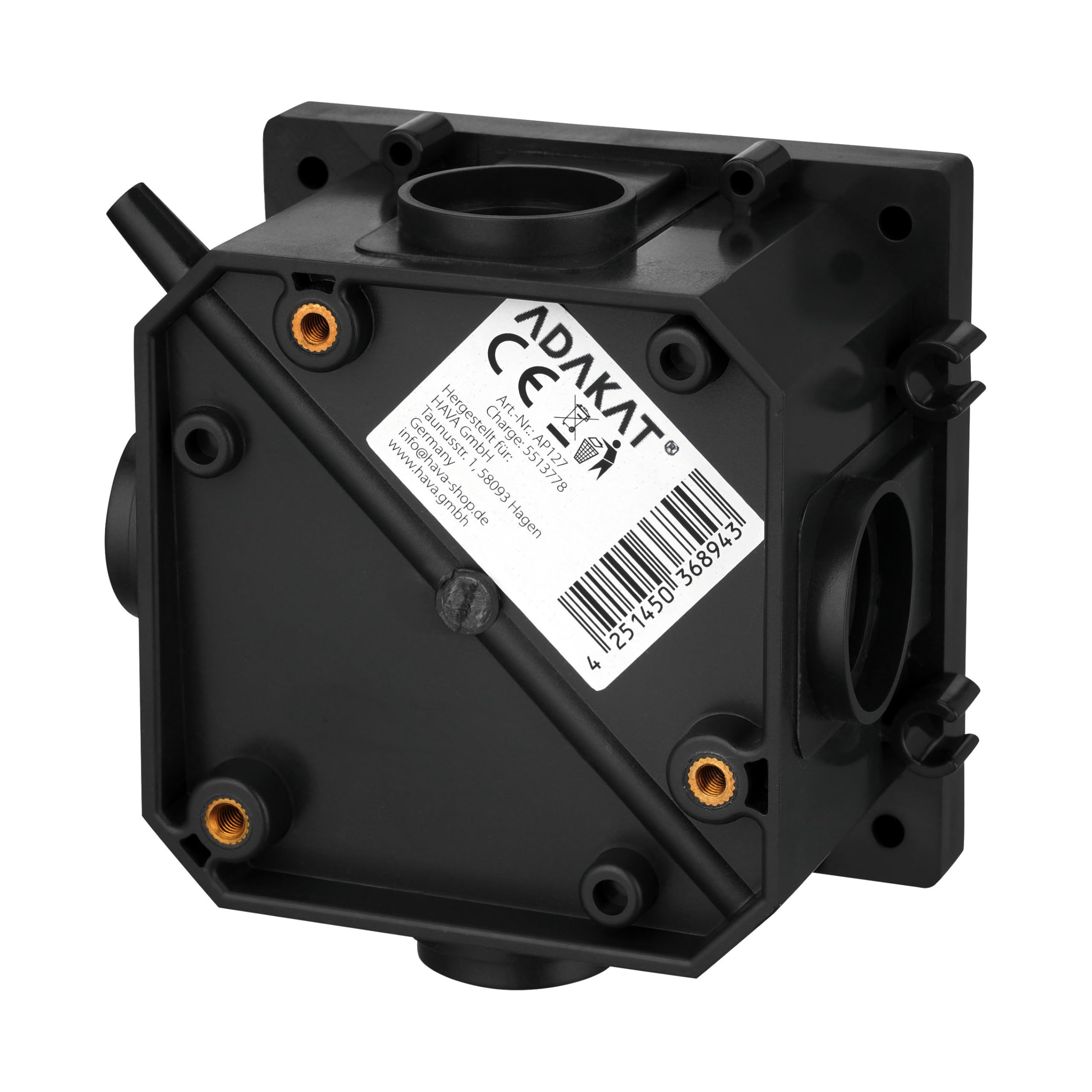 Metall Einbausteckdose, Bodensteckdose IP44, Klappdeckel, Serie AP-1 schwarz