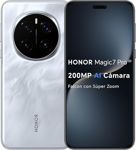 HONOR Magic7 Pro 5G - Smartphone de 12GB+512GB, 200MP AI Cámara con Súper Zoom, Pantalla 6.80" AMOLED, IP69&IP68, Batería de 5270mAh, Qualcomm Snapdragon 8 Elite, MagicOS 9.0 con Magic Portal, Grey