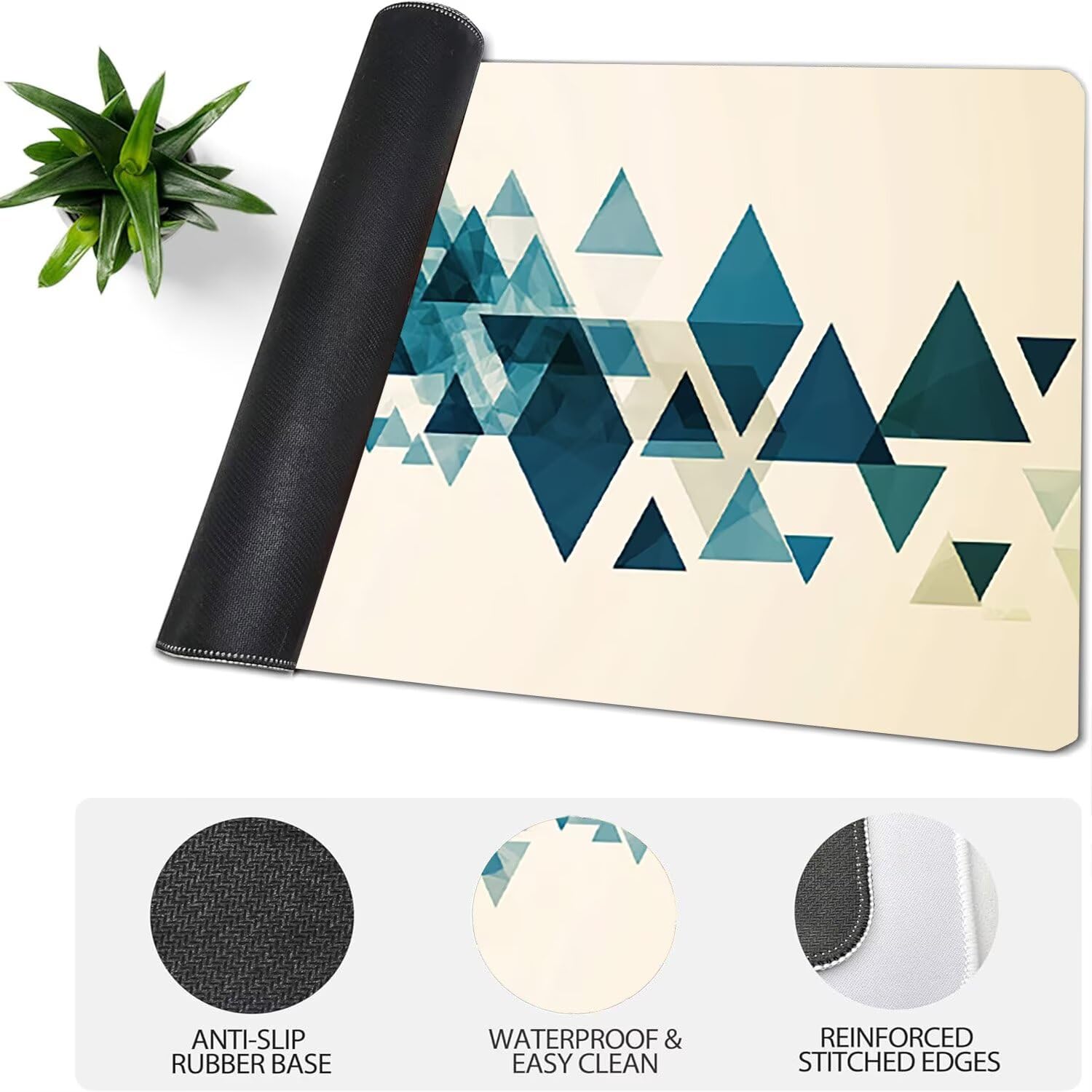 Podkładka pod mysz do gier XXL geometria beżowa, podkładka pod mysz XXL - 1400 x 600 x 3 mm - podkładka pod mysz matowa, bardzo duża tkanina dla graczy, podkładka pod mysz do gier - 43967