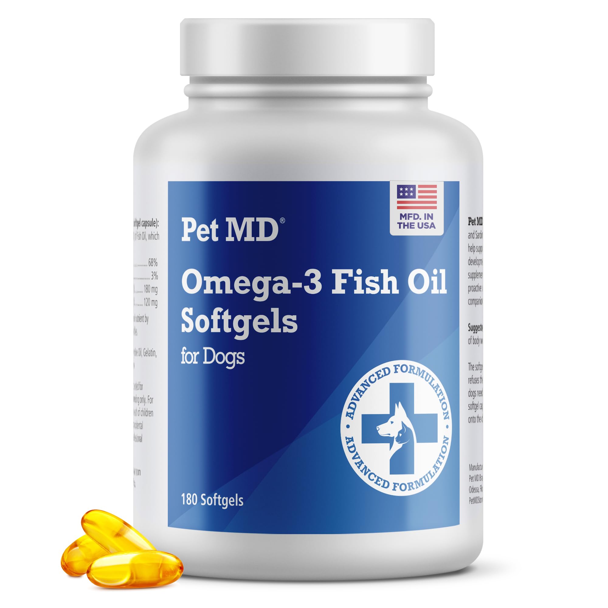 Pet MD Omega 3 Fish Oil Supplement for Dogs