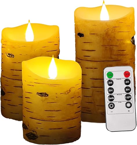 Miniatura 10 de NICEME Velas de acrílico sin llama, velas parpadeantes sin llama con temporizador de control remoto, velas LED decorativas que funcionan con pilas